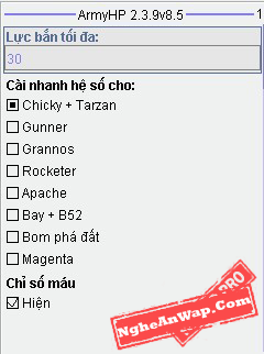 Army 2.3.9 Căn Góc v8.5 - Hiện HP, Menu Tiện Ích, Tự Chọn Căn Góc Full Nhân Vật